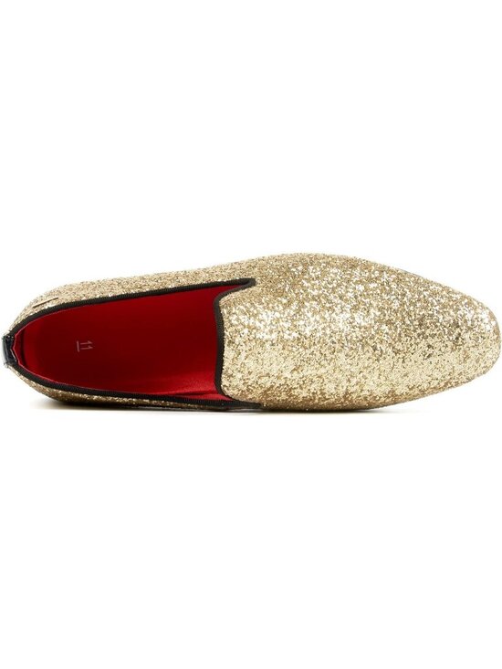 UUBARIS Men\'s Glitter Gold Elegant Tuxedo Loafers Slip on Dress Formal Shoes main image 4